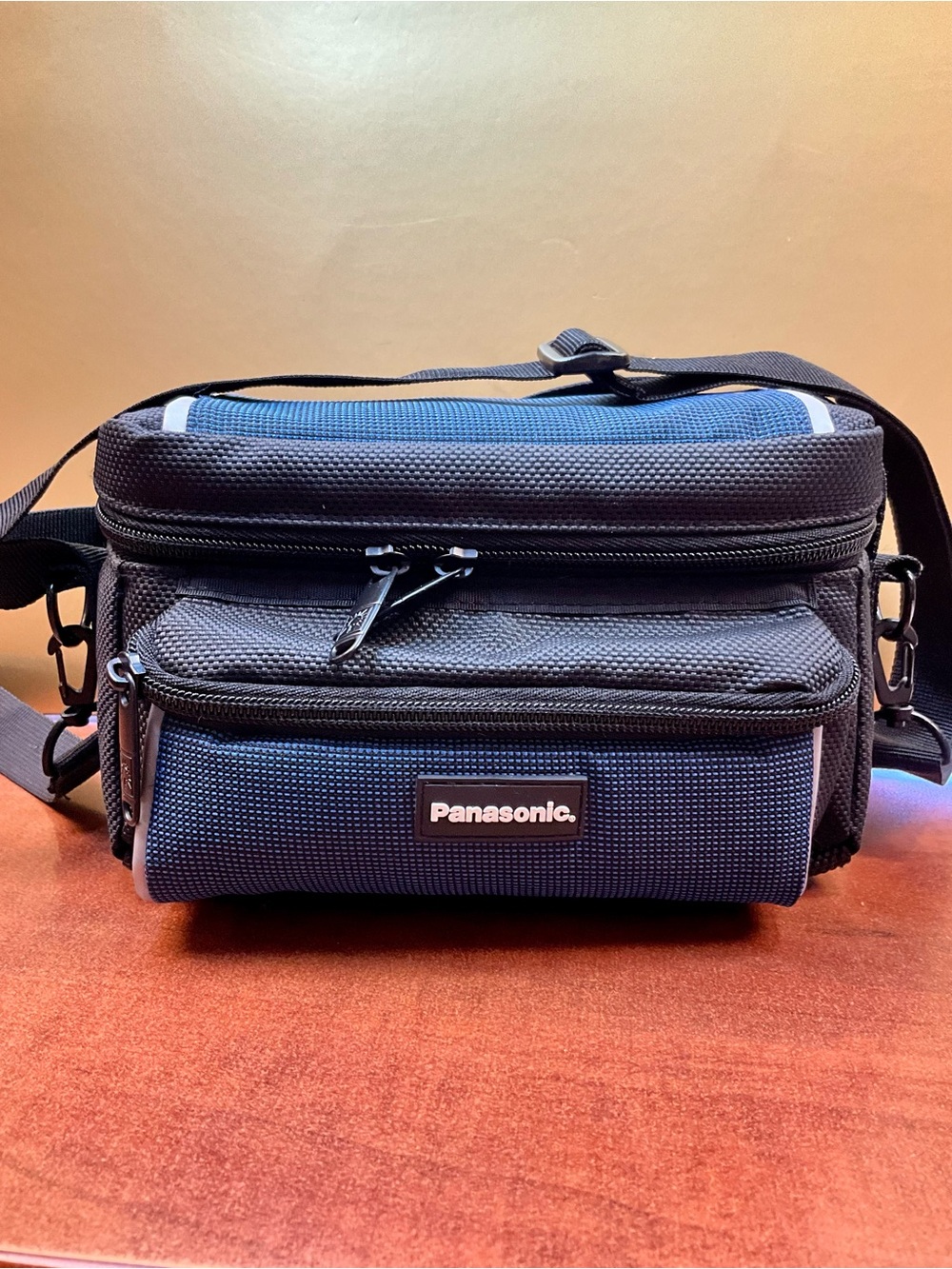 Panasonic Navy Blue and Black Messenger Camera Bag